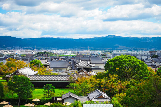 郡山城跡から望む大和郡山市の街並み