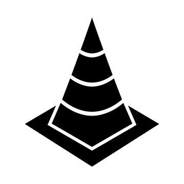 Black traffic cone vector icon isolated on white background symbol