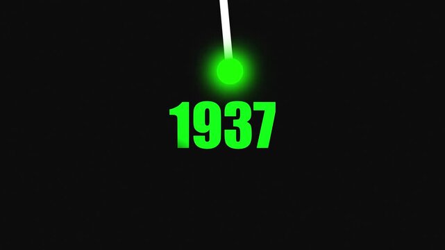 Bright Idea Lighting Up 1937 &ndash; Futuristic New Year Concept Symbolizing Innovation, Hope, Strategy and Forward Thinking Success.4k video black background