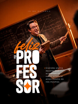 Dia do Professor 15 de Outubro Post Card Insta Template Banner