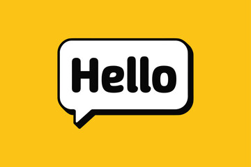 Speech bubble with Hello. Greeting message icon. Hello text in bubble. Conversation icon. Welcome message graphic © Joba Vector Studio