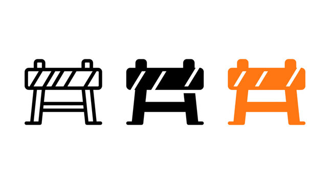 Safety barrier icon style set vector design illustration collection