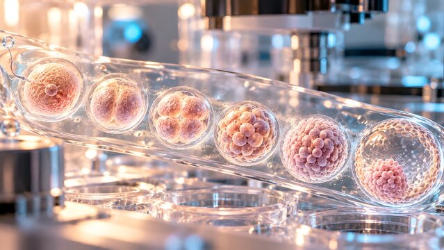 Embryologist Reviewing Time-Lapse Embryo Development in an IVF Laboratory
