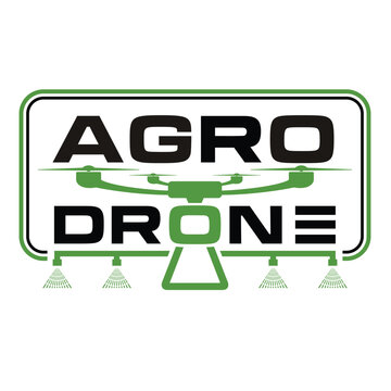 Drone agriculture logo design, modern technology agriculture, drone with spray drops or air treatment of the field with herbicides or fertilizer. logo design vector.
