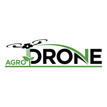 Drone agriculture logo design, modern technology agriculture, drone with spray drops or air treatment of the field with herbicides or fertilizer. logo design vector.
