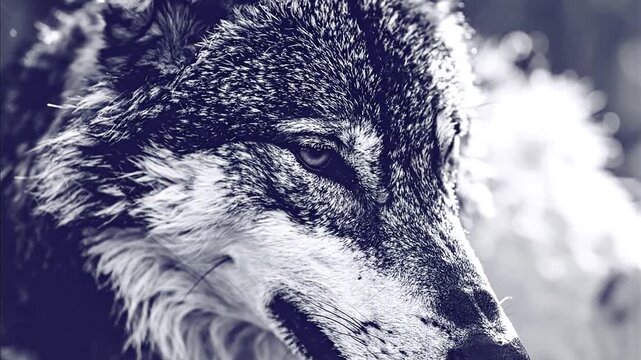 Close-up Portrait of a Majestic Gray Wolf in Natural Habitat