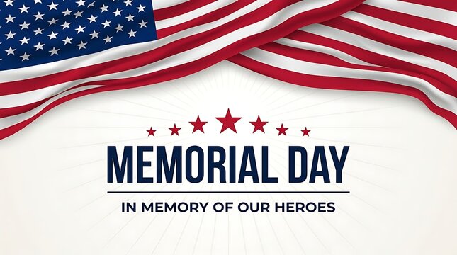 Memorial Day tribute with American flag and stars