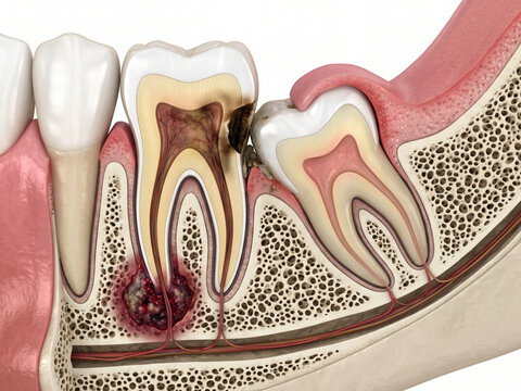 Wisdom teeth mesioangular impaction with abscess periapical in second molar