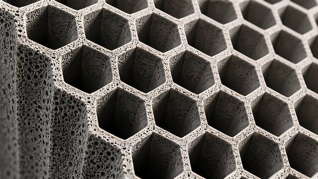 Direct air capture carbon filter ceramic honeycomb texture abstract macro background