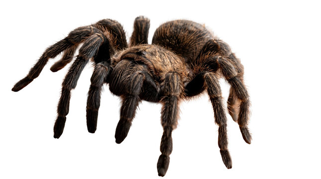 Detailed Tarantula Spider On White Floor Isolated