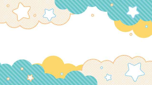 空と雲、星のイラスト背景