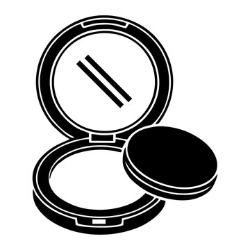 Physical icon of a round powder compact and sponge