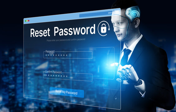 An AI assistant guides the user through a secure password reset process. This interface ensures the account recovery is safe and the new password meets security standards. Fermion
