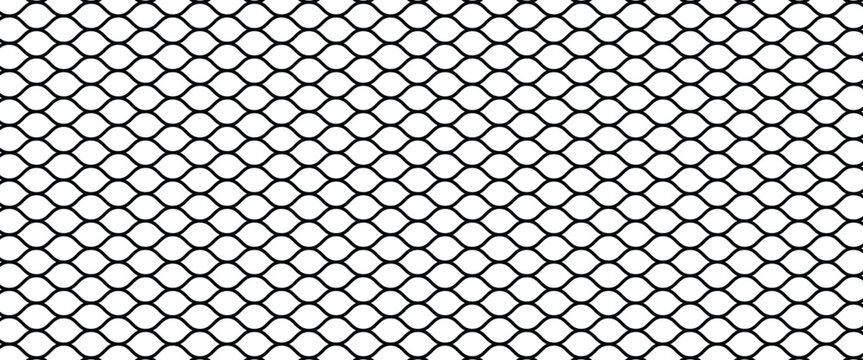 Seamless Black Mesh Pattern Background With Geometric Grid and Repeating Abstract Texture
