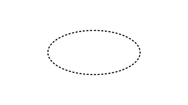 Black dashed outline oval shape vector frame isolated on white background for custom badge and graphic design layouts