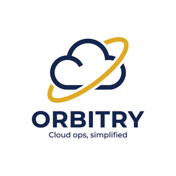 cloud computing orbit logo design for technology and network services
