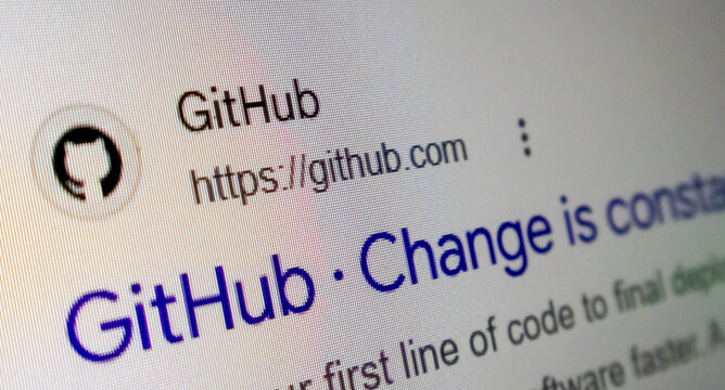GitHub website search result shown on a computer screen with cursor.