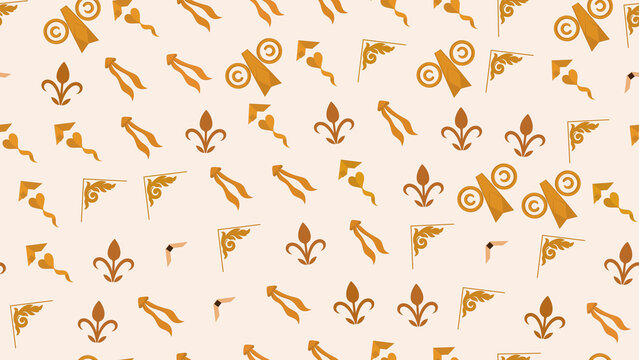 Seamless pattern of decorative elements
