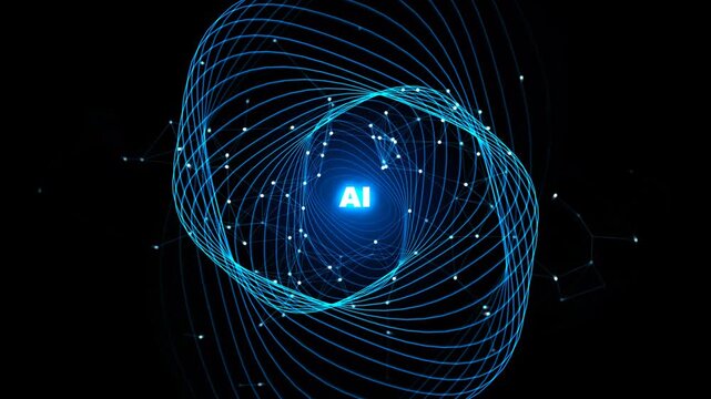 Abstract Quantum Artificial Intelligence Cyber Seamless Motion Loop 4K