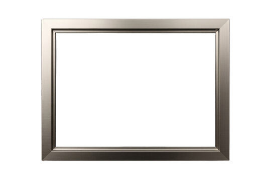 Distinctive minimal silver picture frame clean isolation front view