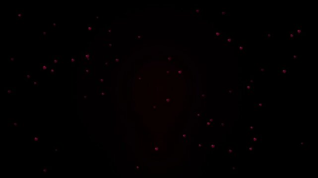 Red Love Heart Shapes Explosion Animation on Black Background, Romantic Heart Particle Burst, Valentine&rsquo;s Day Celebration, Happy Birthday Greeting, Love Letter Design, Anniversary and Romantic Motion 