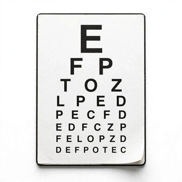 Snellen Eye Chart isolated on white background