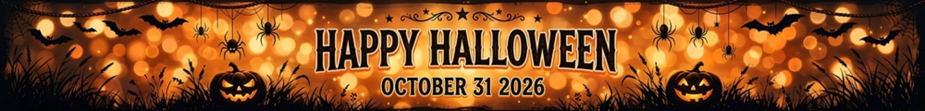Happy halloween october 31 2026 festive holiday background with jack o lantern