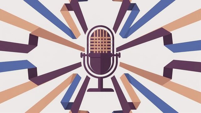 grunge background with microphone icon vector illustration