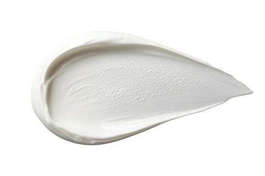 Beautiful smooth white cosmetic cream smear product cutout front view