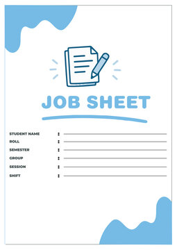 Job sheet document with pencil and paper icon during creative process for education and business