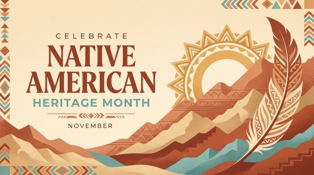 Native american heritage month celebration banner