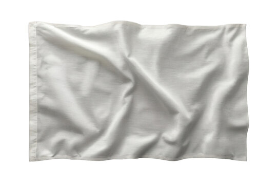 Polished soft white satin fabric drape isolated cutout front view