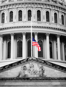 Capital Building Capitol Dome of the United States on Blue Sky D