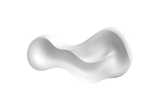 Versatile smooth white abstract organic shape studio cutout centered view