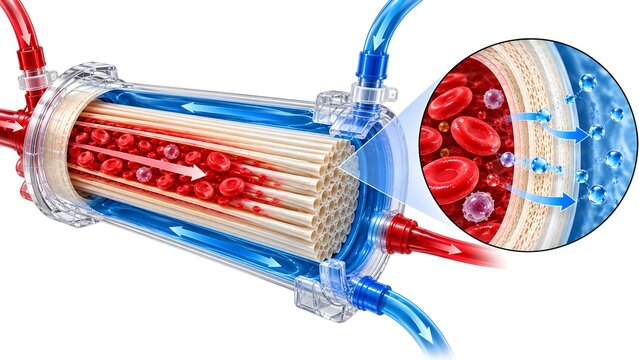 Hemodialysis Ultrafiltration Mechanism Through Hollow Fiber Semipermeable Membrane