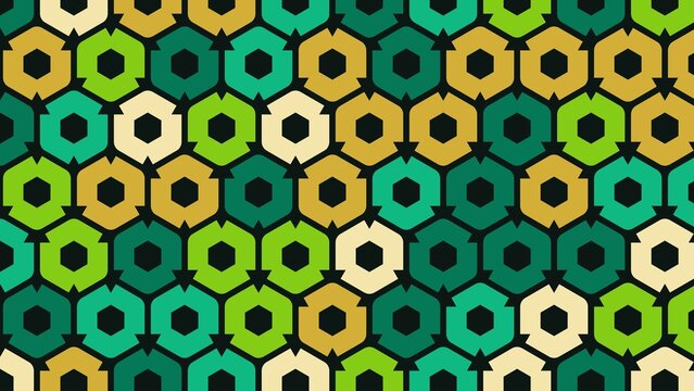 Vibrant colorful geometric hexagon pattern background design