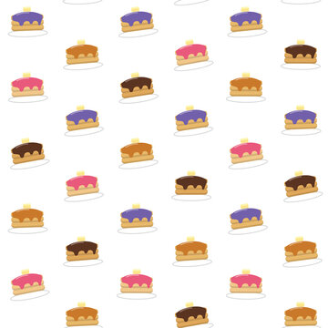 Pancakes with butter and syrup on transparent background, food.