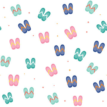 Flip flops pattern for summer and beach backgrounds.