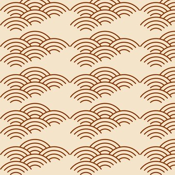 Brown seamless Japanese wave pattern.