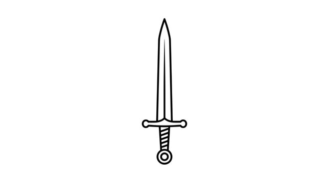 Isolated sword illustration on white background