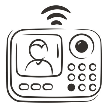 Creative design icon of smart intercom 