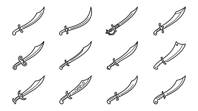 Collection of Scimitar Sword Icons