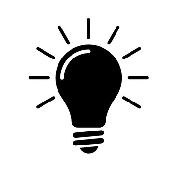 Minimalist lightbulb idea icon for creative business presentations