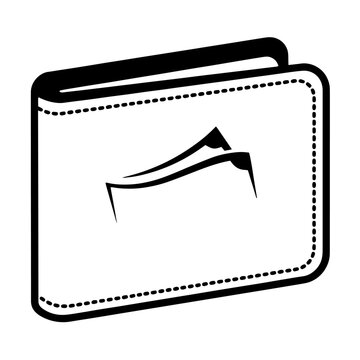 Minimalist wallet icon with paper money inside for financial business