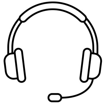 Minimalist headset icon for communication and customer service design
