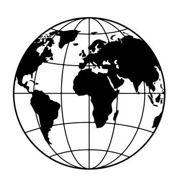 World map globe vector illustration minimalist design