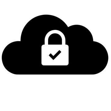 Secure cloud storage data protection vector icon with checkmark