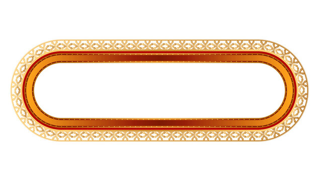 Luxury white golden set arabic islamic banner title frame text box in transparent background