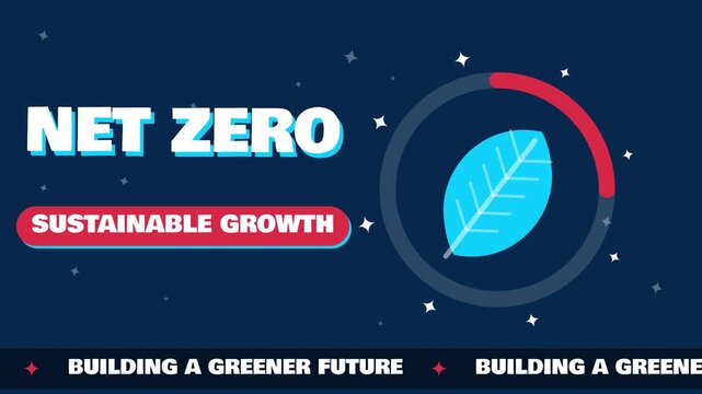 ESG sustainability net zero green growth leaf animated background loop
