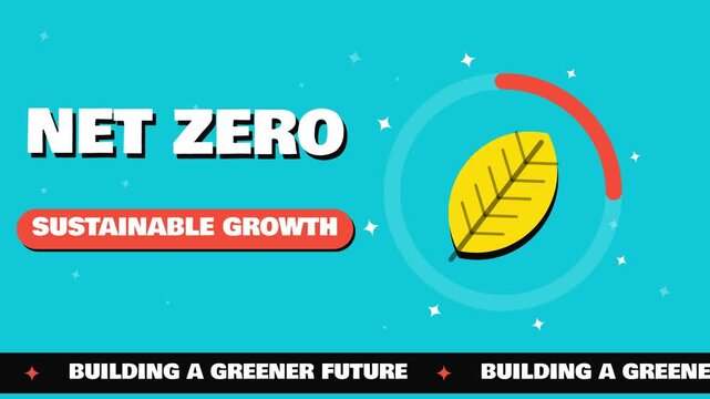 ESG sustainability net zero green growth leaf animated background loop
